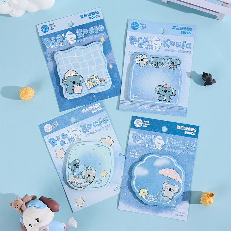 Dream Koala Series Special-shaped  Notes, Cartoon Cute Hand Account Mark Message Note Paper Memo Pad Stationery Sticky Notes