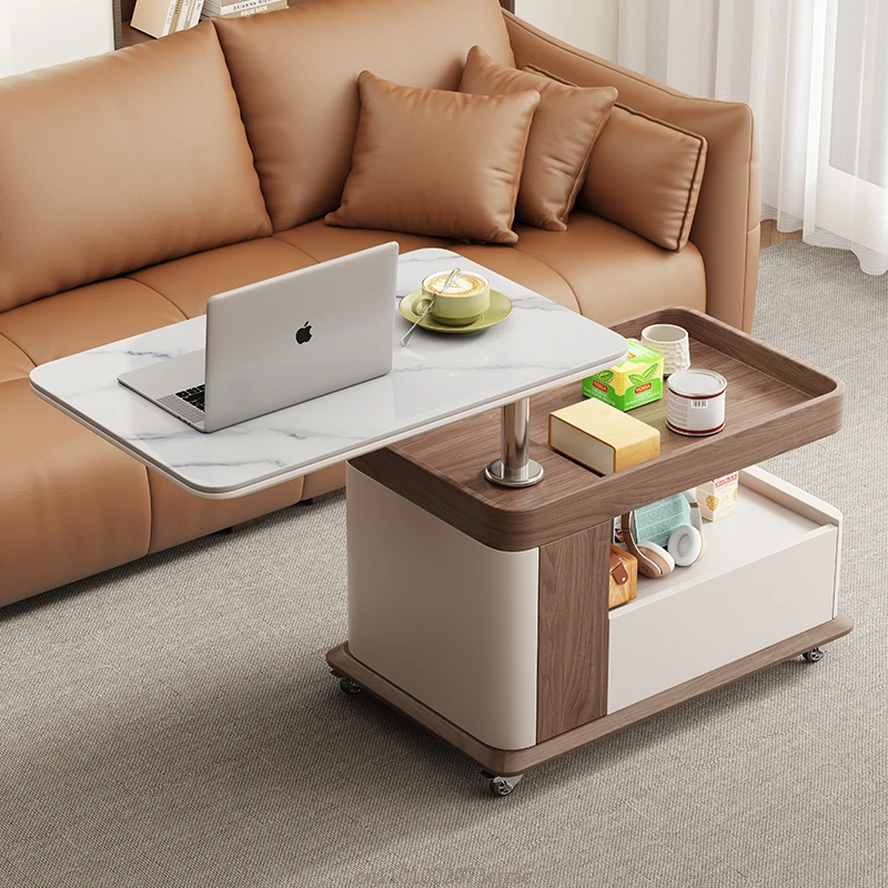 Living room balcony movable rotating cart small corner table tea cart tea cabinet sofa side cabinet can be lifted and lowered