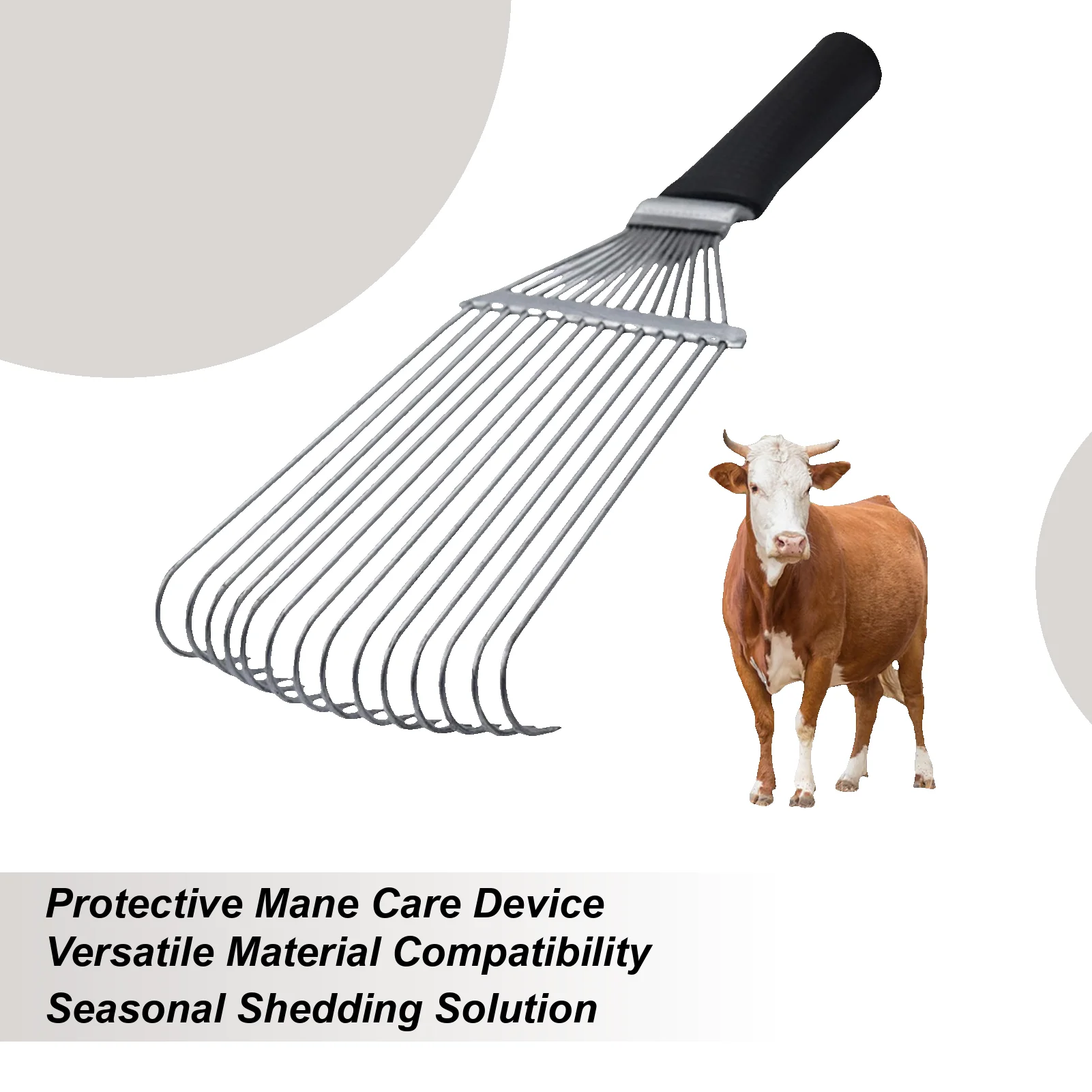 

Грабли для выпадения домашних скота, скребок для спины животных, стальная эргономичная щетка из кашемира и шерсти для домашних животных, козы, овцы, крупного рогатого скота