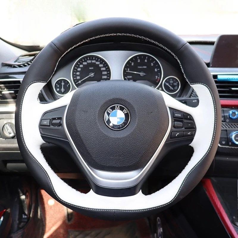 

Для BMW F20 F45 F30 F31 F34 F32 F33 F36 125i 218i 228i 420i прошитый вручную черный, белый, натуральная кожа, чехол на руль автомобиля