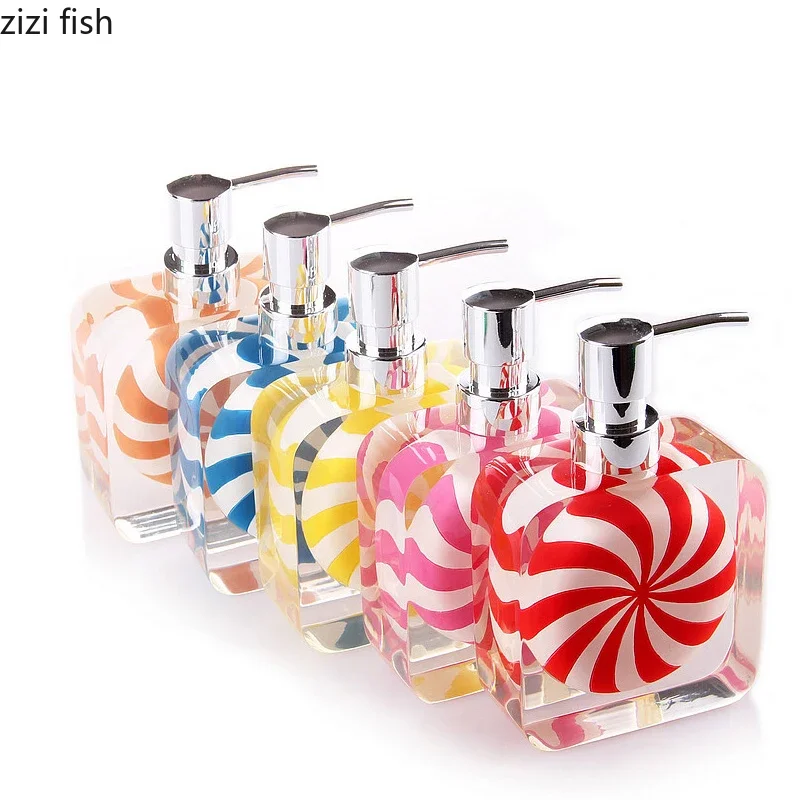 Creative Resin Shampoo Lotion Bottle Portable Soap Dispenser Bathroom Lollipop Shape Body Wash Hand Sanitizer Bottles Dispensers