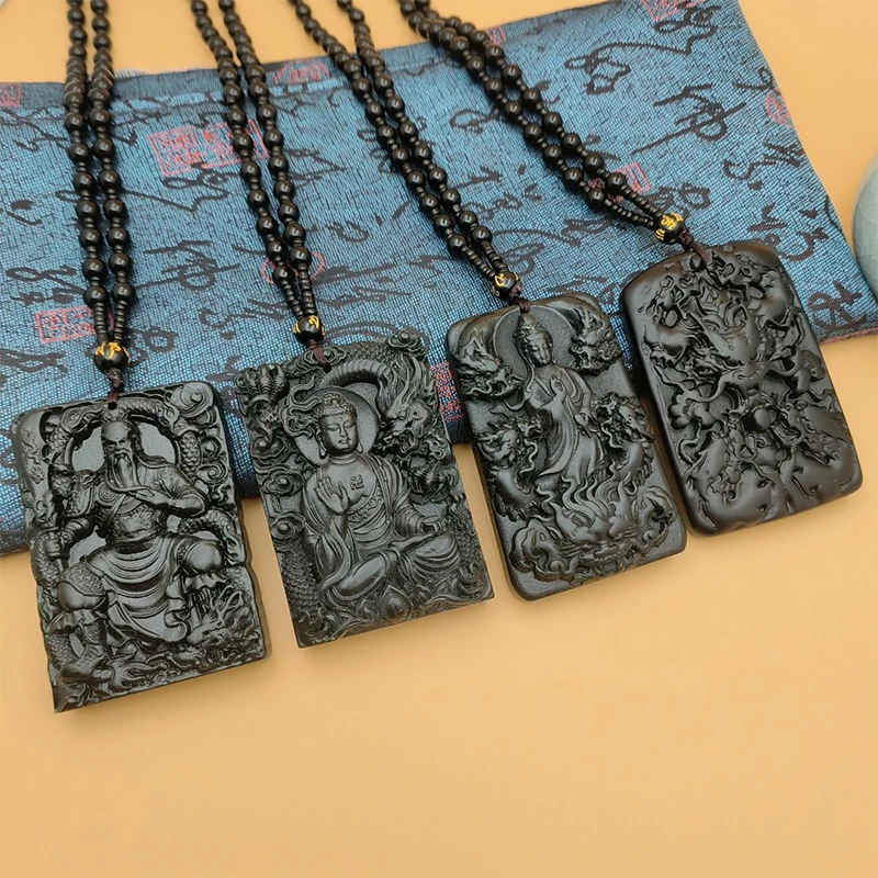 New Dragon Plaque Maitreya  Pendant Necklace Light Changing Red Green Amber Resin Pendant Jewelry Gift For Women Men