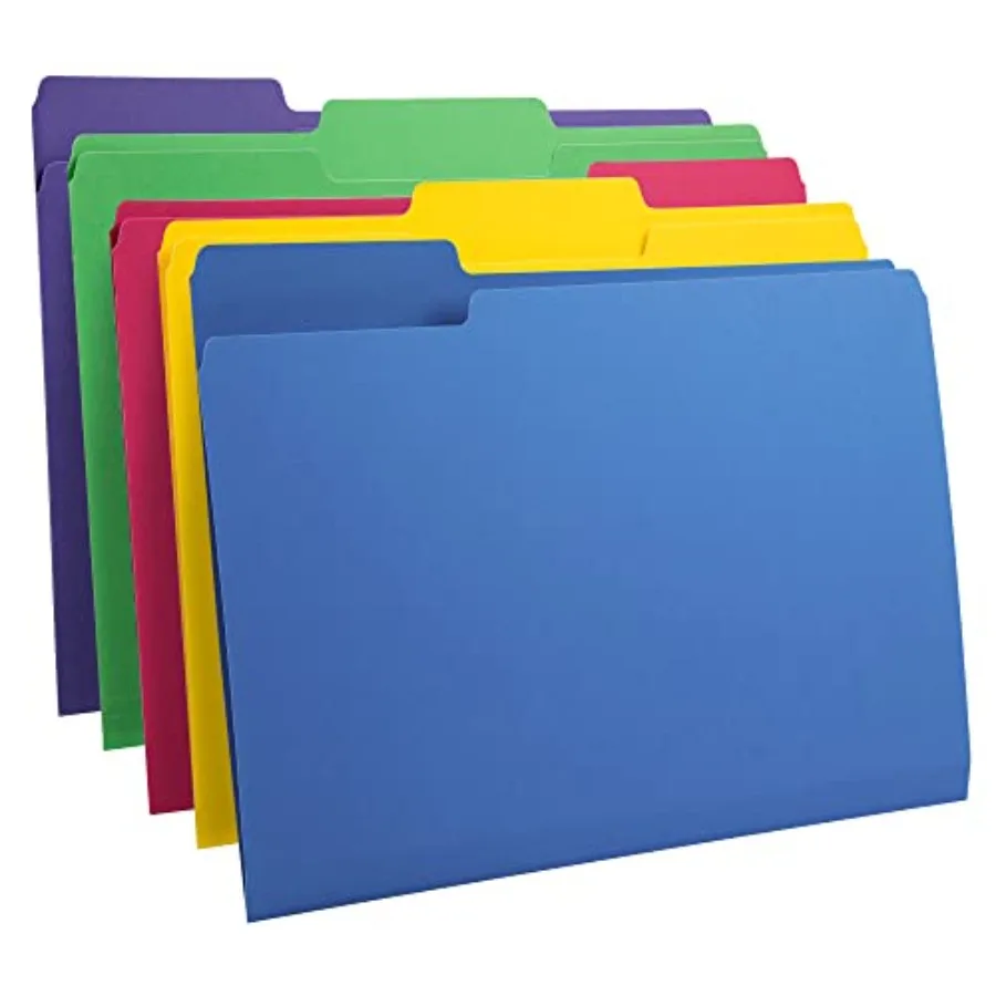 

3 Tab Heavyweight Manila File Folders Letter Size Assorted Colors Pack of 400