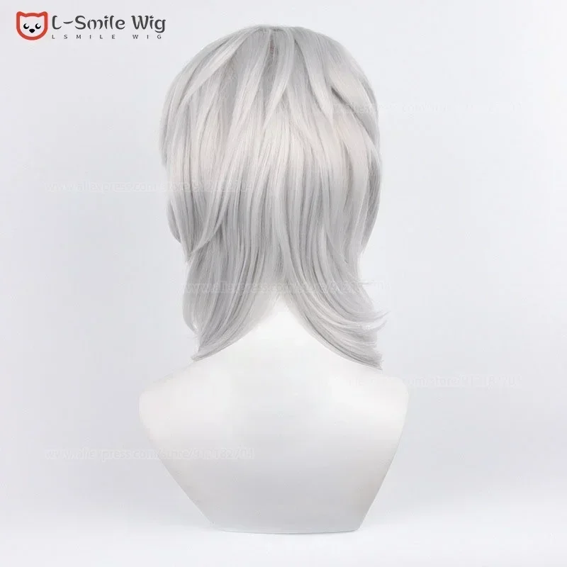 베어 하우스 AA 40cm 롱 실버 화이트 루이 가발 애니메이션 악마 슬레이어 Kimetsu No Yaiba 코스프레 내열성 New 2025 WKD001