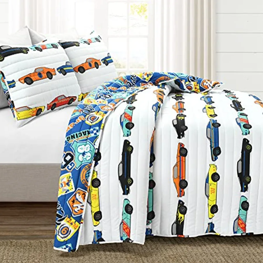 

Комплект постельного белья Lush Decor Race Car из 2 предметов, двусторонний, для мальчиков