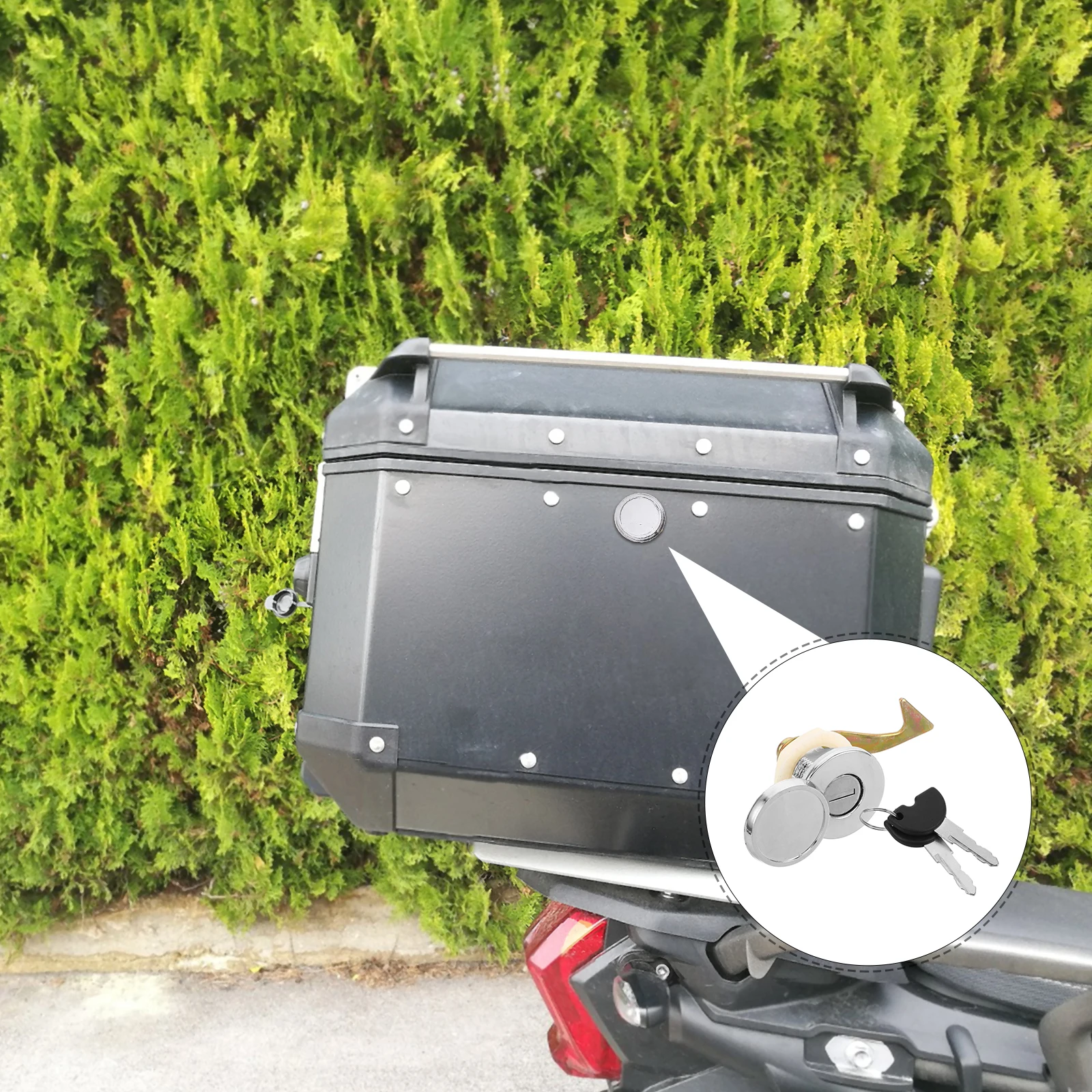 

Motorcycle Trunk Lock Keys Scooter Electric Storage Metal Safe Security Durable Precision Easy Installation Protect Valuables