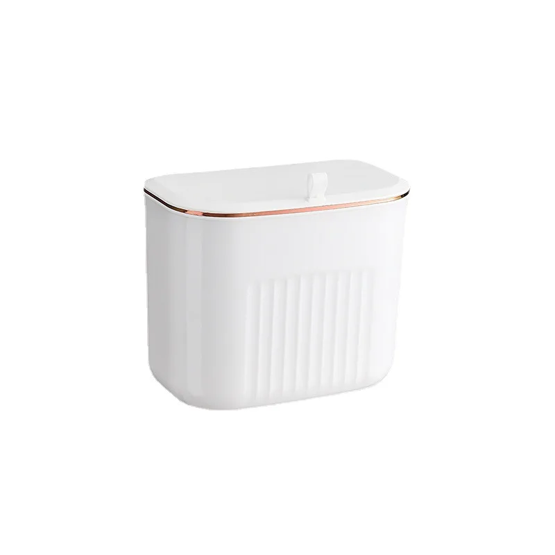 

Kitchen trash can Hanging large-capacity living room, bathroom, wall-mounted seam storage bucket with lid