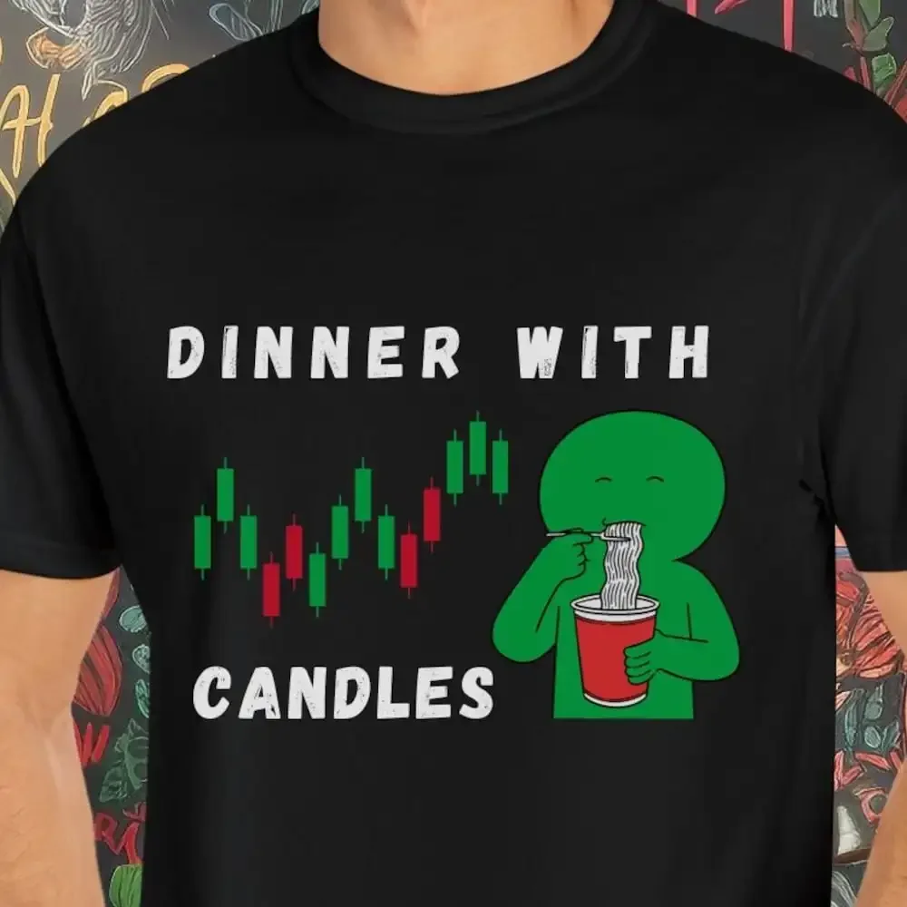 Sarcastic Trader T Shirt Funny Meme For Option Traders Risk Management Stock Market Investor Dinner With Candles Tank