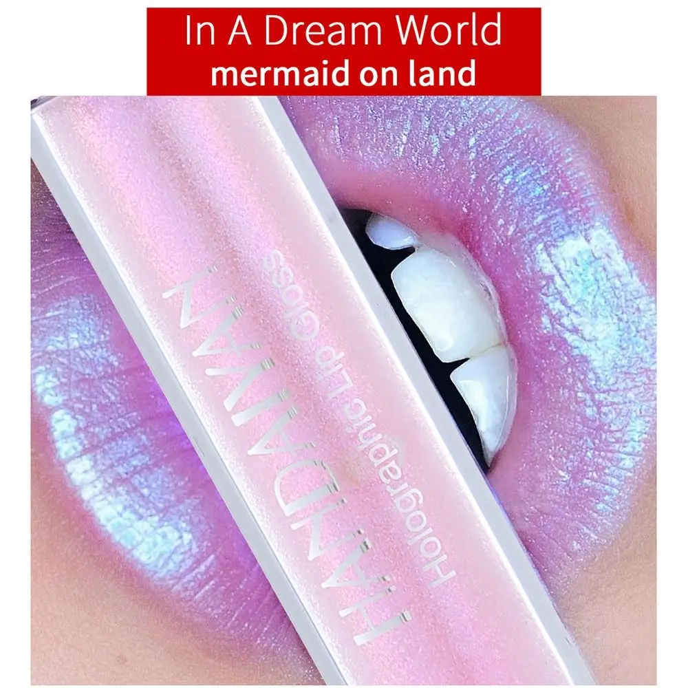 Dazzling Mirror Pearlescent Lip Gloss Tube Polarized light Non-Sticky Cup Shimmer Lip Glaze Nourishing Fine Shiny