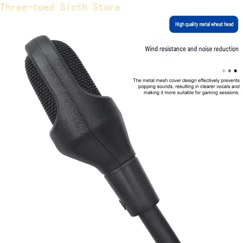Schwarzer Schwanenhals-Boom-Mikrofon-Ersatz für V2Pro-Headsets für Gaming-Voice-Chats E74A – Detail 3
