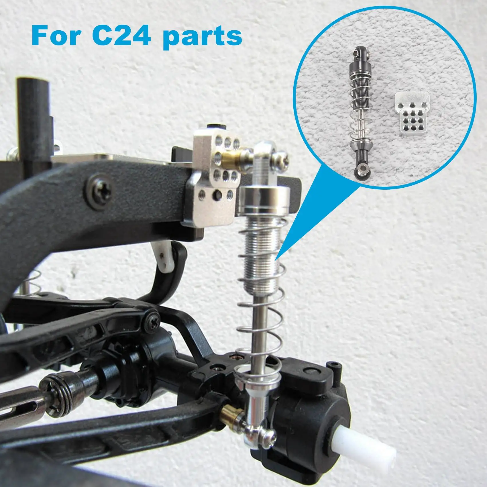 Amortiguador de Metal para coche MN D90 MN-90 M S WPL C14 C24 C34 RC, con extensión de asiento, piezas de mejora, accesorios, 3