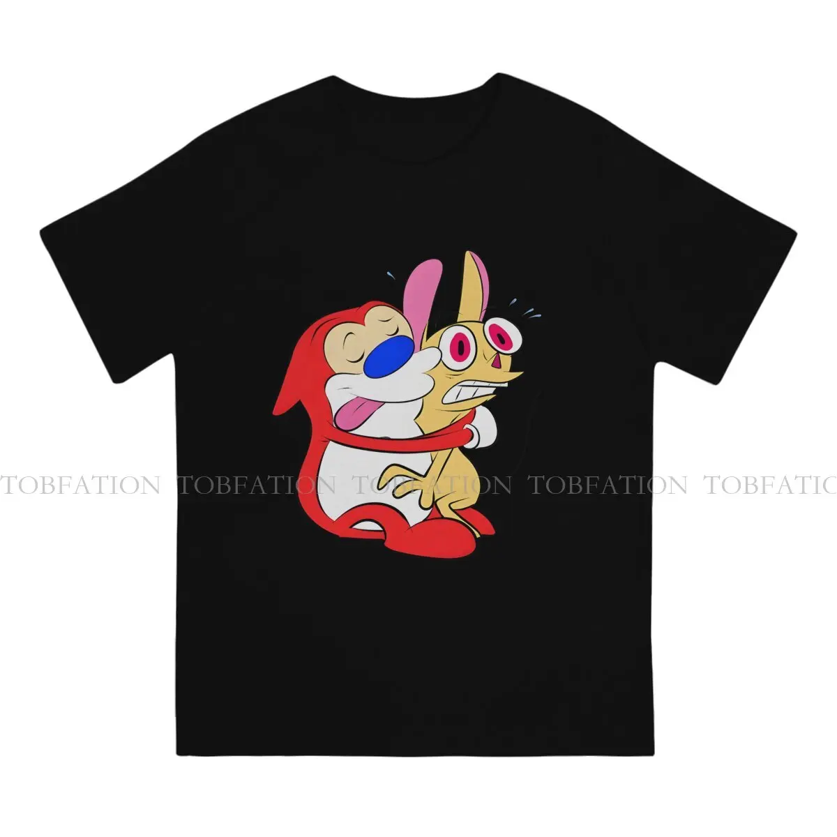 Dinggo Guling The Ren & Stimpy Show Anime Men T Shirt Cotton Fashion Crewneck TShirt Harajuku Short Sleeve