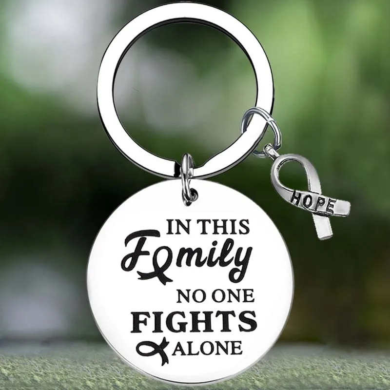 Cute Lung Cancer Awareness Gifts Lung Cancer Keychain Survivors Gift Inspirational Lung Cancer Support Key Chain Pendant Jewelry