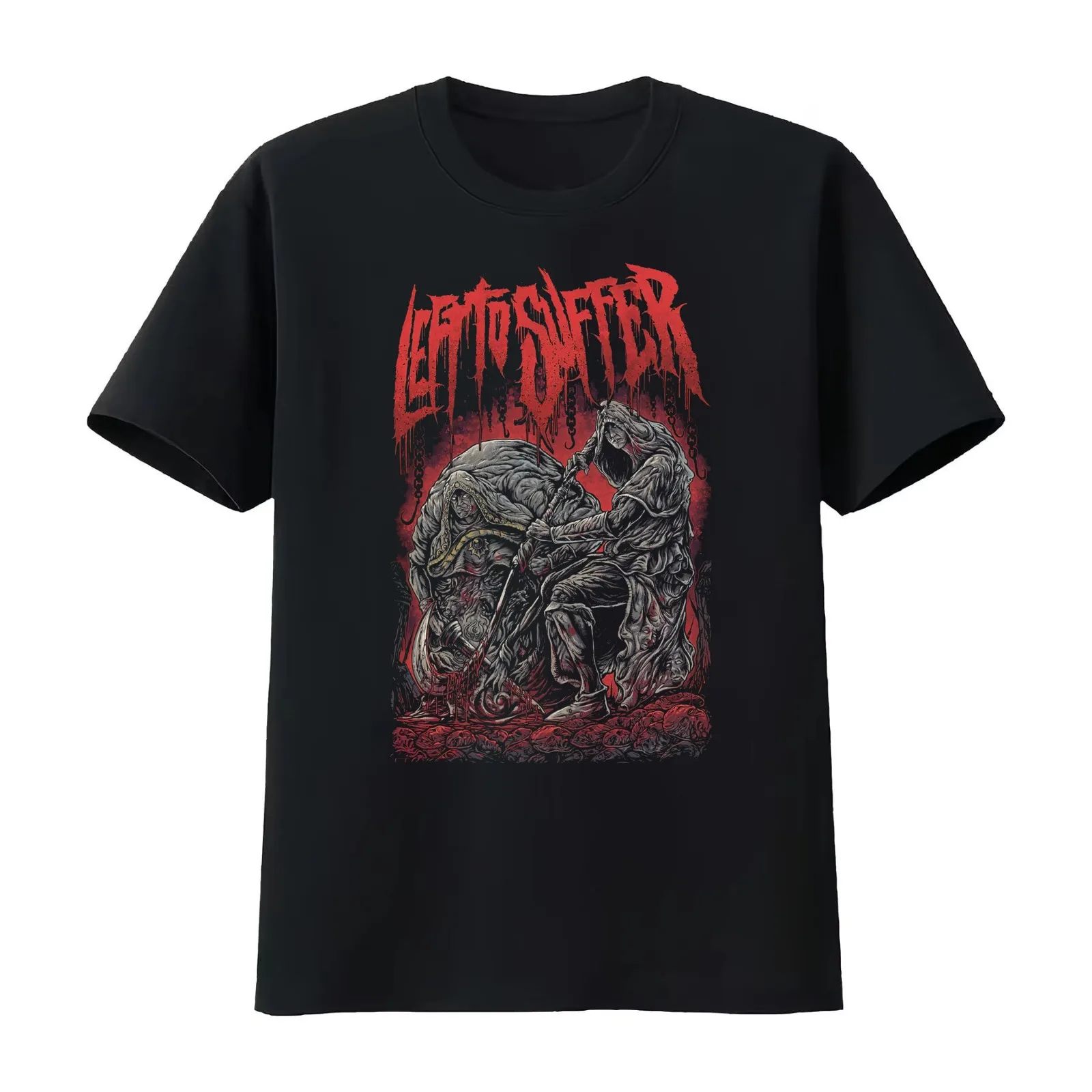 Left To Suffer Feral T-Shirt Summer Casual Cotton Tee Oversized Streetwear Tops Vintage Graphic Print Loose Fit Short Sleeve