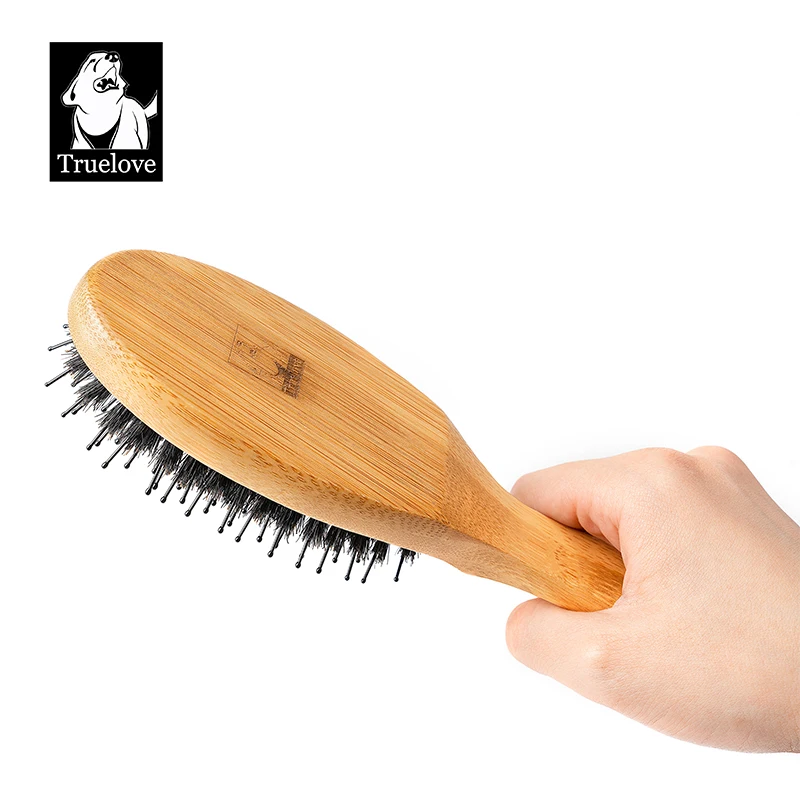 

Truelove Hot Sale Ready to Ship Portable Pet Grooming Brush Eco-friendly Bamboo Handles Soft Hair Removal Comb Dog cat TLK28131