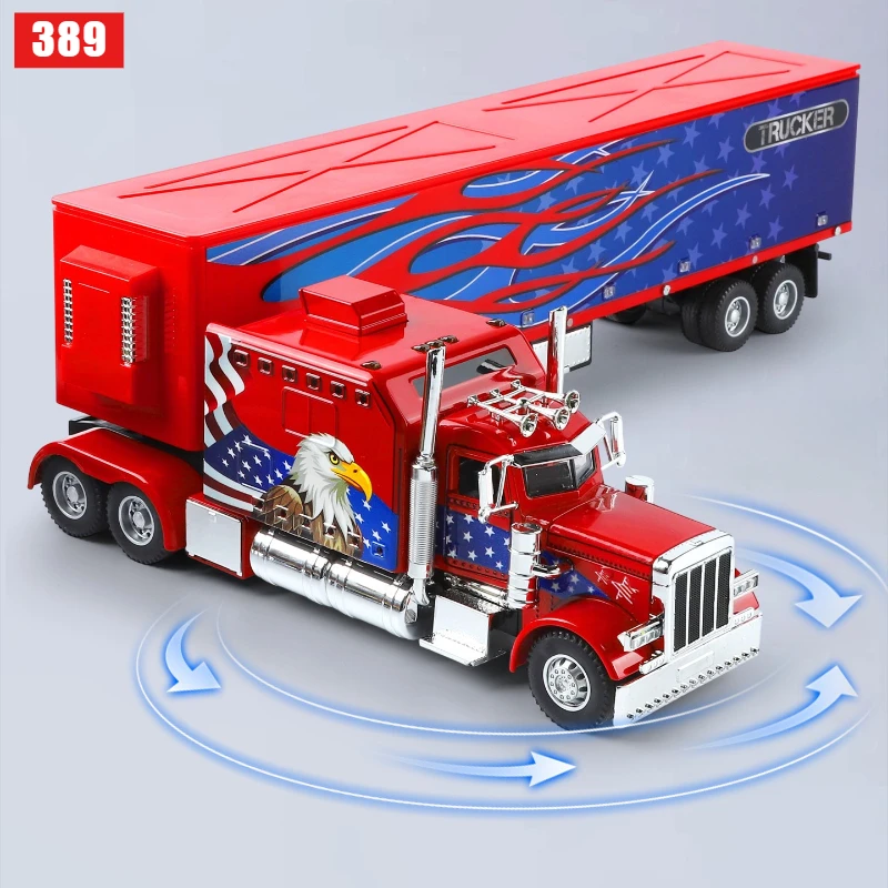 

Масштабная модель американского тяжелого грузовика Peterbilt 389 (1:24), литая металлическая игрушечная машинка, имитационная модель, детская игрушка, подарок