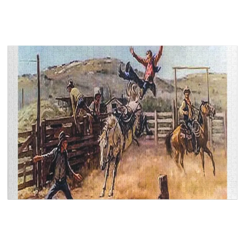 fwc 5141 old west wild cowboy Jigsaw Puzzle Adult Wooden Photo Custom Puzzle