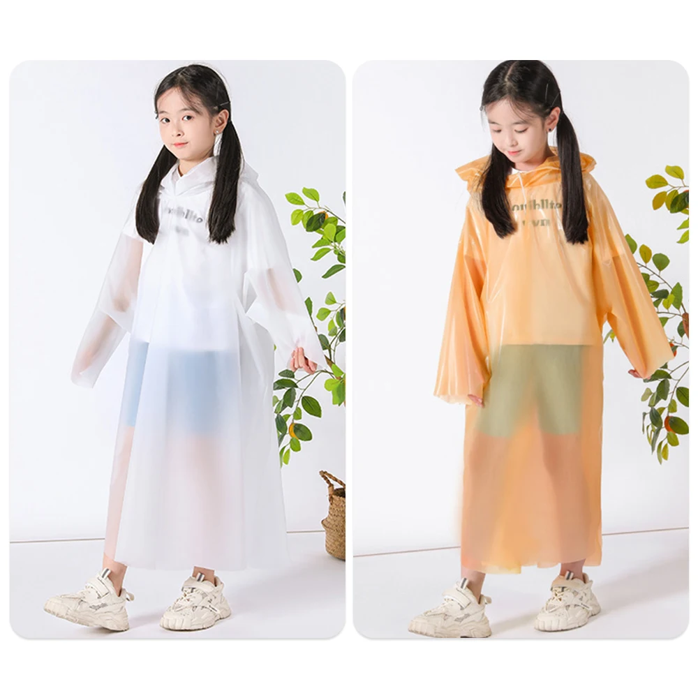 High Quality Vacuum Compression Kids Raincoat Travel Waterproof Rain Coat Thickened Card Packaging One-Piece Raincoat Children