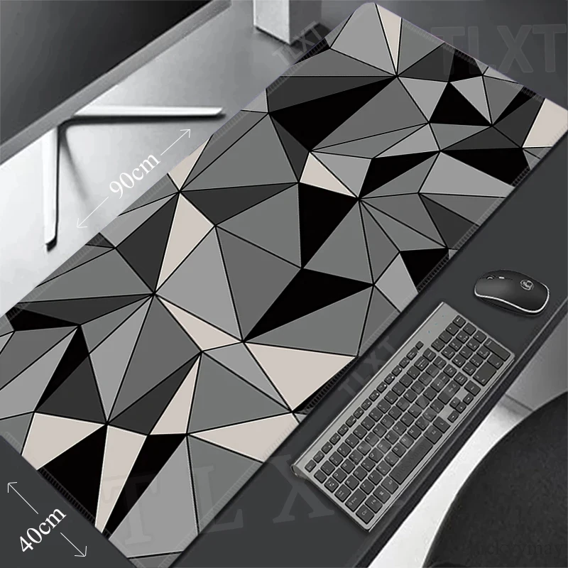 

Geometric Black White Gaming Mousepads Table Rugs PC Gamer Mousepad Large Mouse Mat Desk Pads Keyboard Mats XXL Mouse Pad 120x55