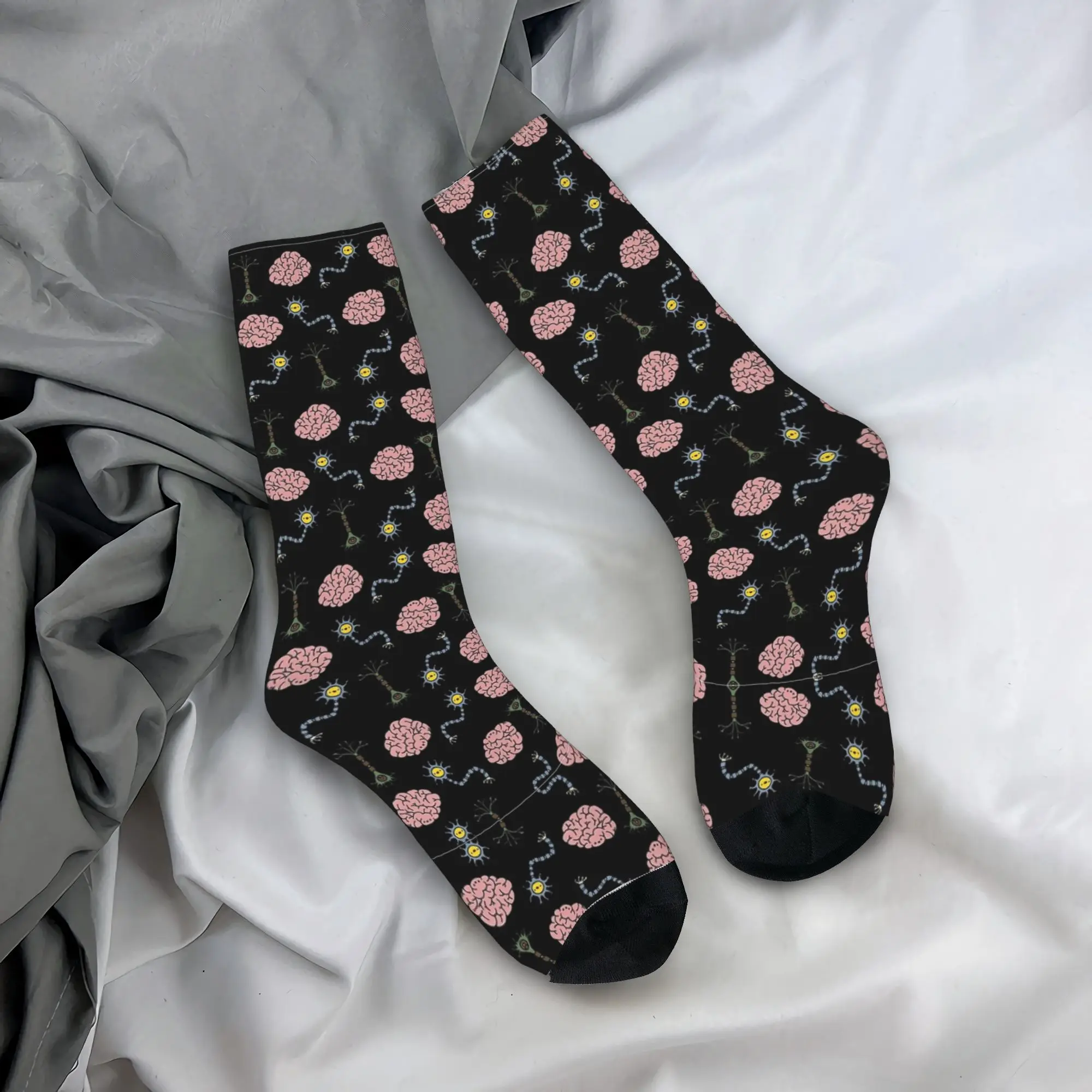 Neuro Brain Time! Let's Have Some Synapse Fun Socks Harajuku Sweat Absorbing Stockings All Season Long Socks Birthday Present