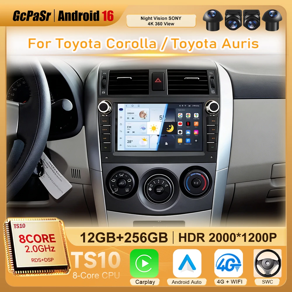 

Автомобильный радиоприемник Android Auto Player для Toyota Corolla E140/150 2007-2013 для Toyota Auris E150 2006-2012 CarPlay GPS-навигация WIFI