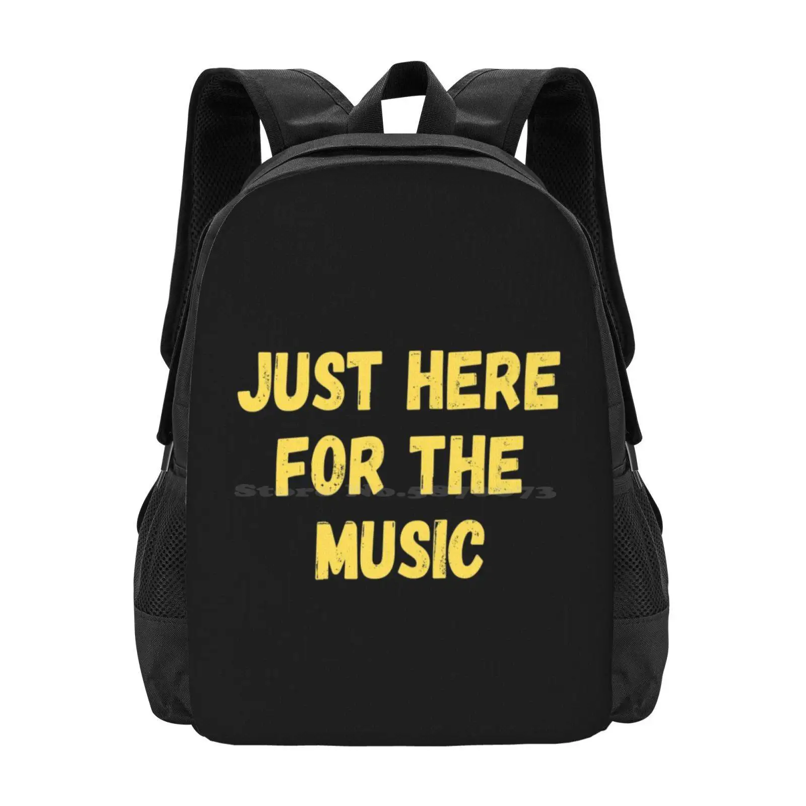 Just Here For The Music Pattern Design Laptop Travel School Bags Best Seller For Dad Hardrock Classical Music Jazz Music Lover