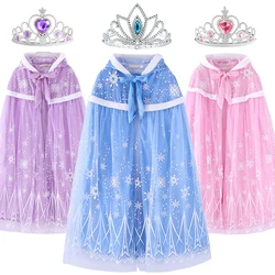 Christmas Plush Snow Queen Elsa Anna Princess Cloak for Girls Halloween Children Rapunzel Cinderella Dress Cape Kids Warm Hooded