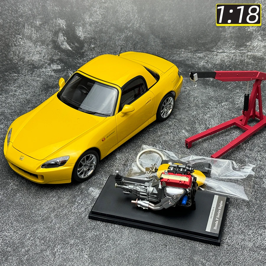 Motorhelix MH 1/18 escala Honda S2000 AP2 modelo de coche de aleación, motor adjunto, coche deportivo, regalo de vacaciones, regalo de cumpleaños