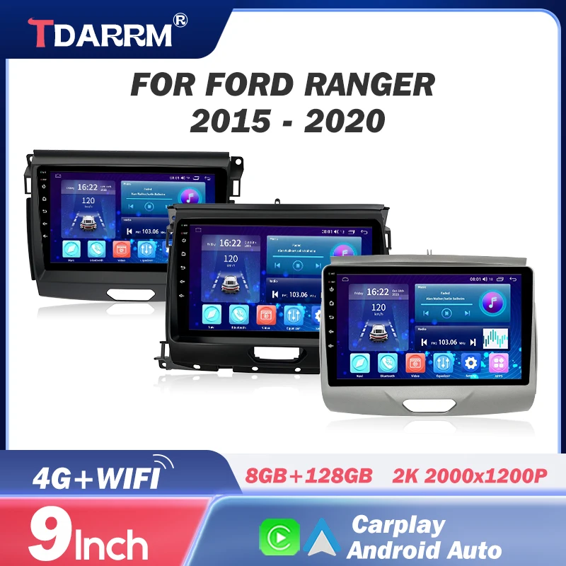 

For Ford Ranger 2015-2020 Car Radio Android 12 Automotivo Multimedia RDS BT WiFi 2 din Screen Stereo Carplay Navigation Player