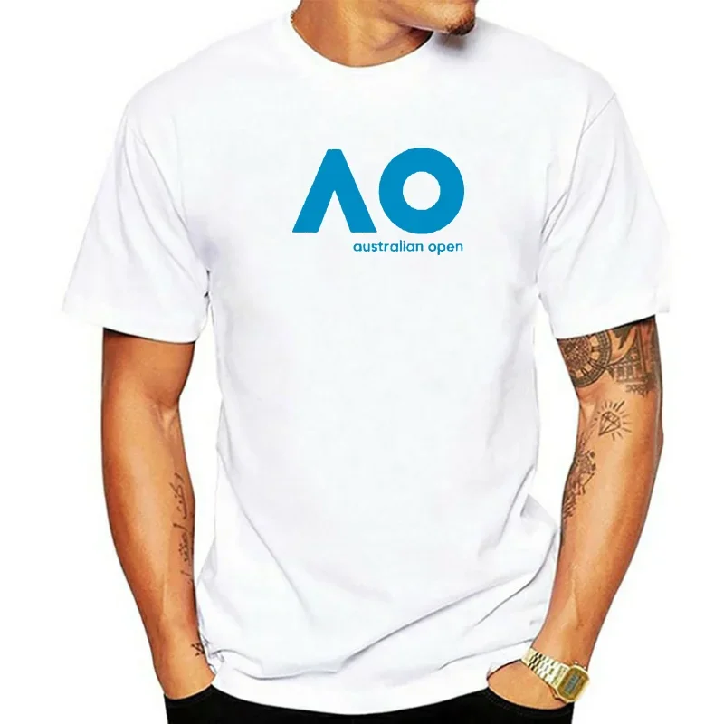 2024 Size S to 3XL Australian Open AO Tennis Championship Logo Men's Black T-Shirt oversized t shirt harajuku men clothing funny