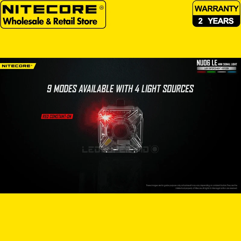 Nitecore إشارة صغيرة وضوء أمان ، قابلة لإعادة الشحن ، NU06 LE ، أبيض أزرق ، أخضر ، أحمر