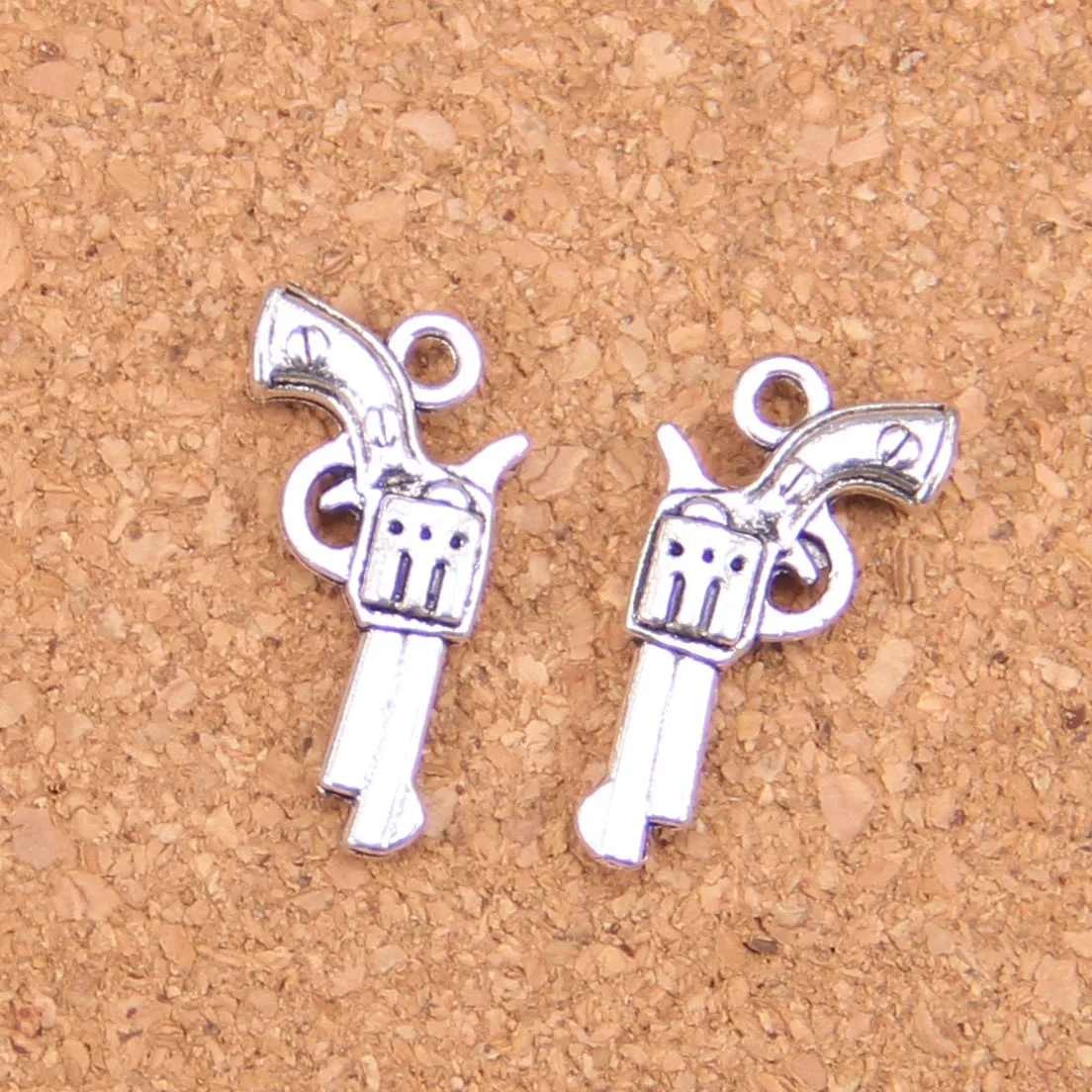 80pcs Charms Pistol Gun 22x12mm Antique Pendants,Vintage Tibetan Silver Jewelry,DIY For Bracelet Necklace