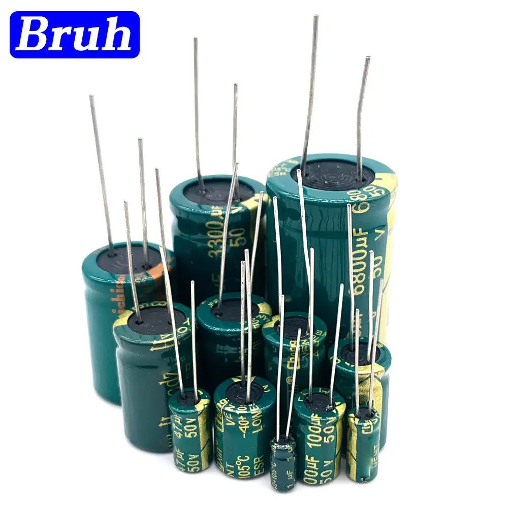 Aluminum Electrolytic Capacitor 6.3V 10V 16V 25V 63V 100V 400V High Frequency Low ESR 47UF 330UF 470UF 1000UF 2200UF 20% 2-100pc