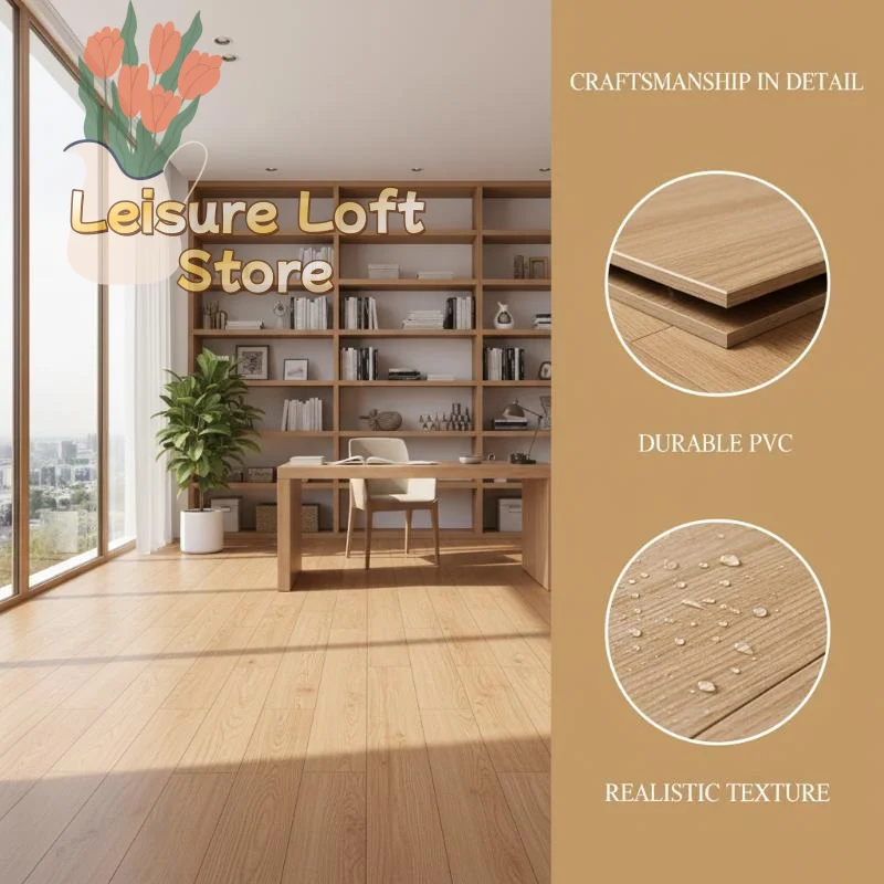 10PCS PVC Floor Stickers 40x15cm Self Adhesive Waterproof Thickened Effortless Installation for House Flooring Makeover