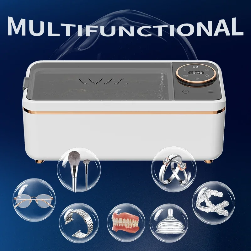 Ultrasonic 55KHz Cleaning Machine for Glasses Dentures Jewelry Makeup Brushes, Deep Cleaning Appliance for Home Use