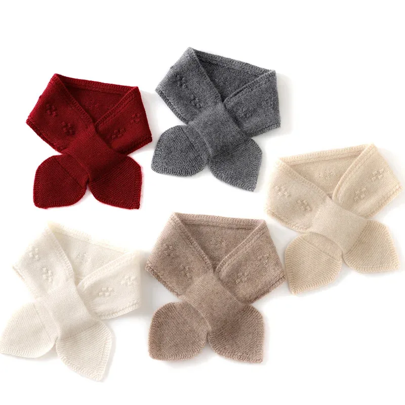 100% pure cashmere scarf women's winter high-end cross scarf neck set short warm neck collar