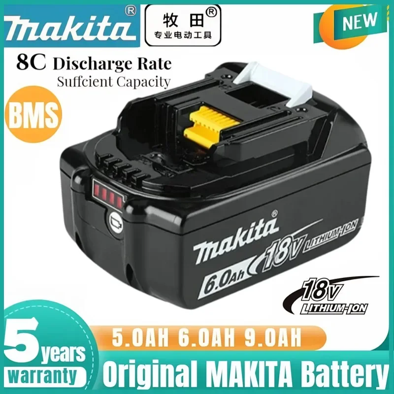 

18V 6.0Ah Makita Original With LED lithium ion replacement LXT BL1860B BL1860 BL1850 Makita rechargeable power tool battery