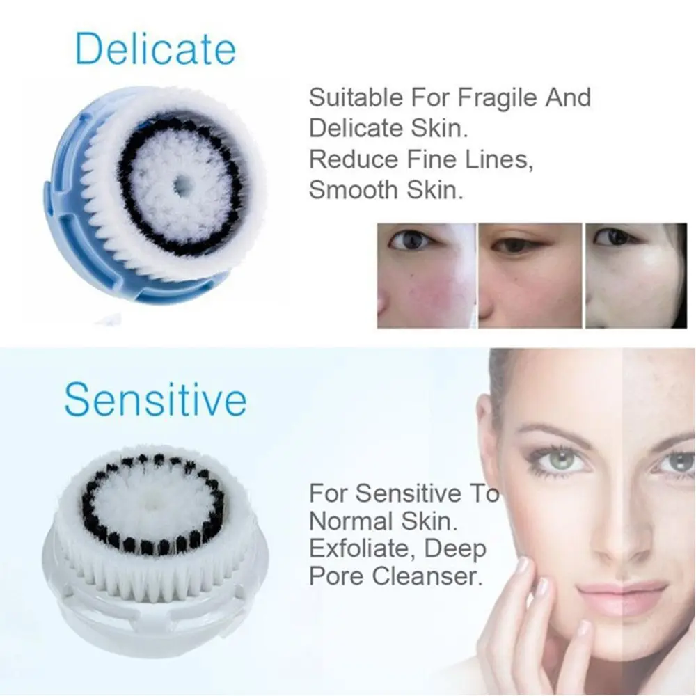 Enkele Delicate Whitening Acne Normale Diepe Porie Gezichtsreinigingsmiddelen Reinigingsborstel Vervangende Kop Ultrasone Sonic