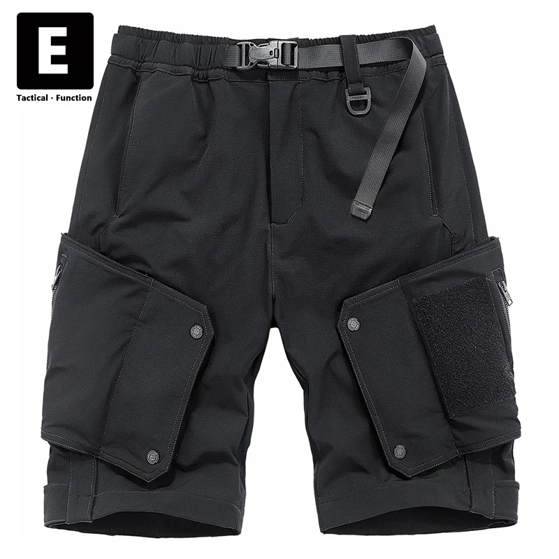 

Techwear Cargo Shorts Men Hip Hop Streetwear Black Short Pants Male Harajuku Loose Military Function Shorts Summer Bottoms