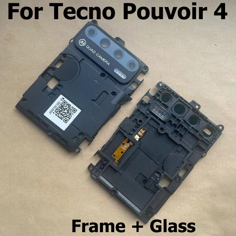 Rear Camera Glass Lens Cover For Tecno Pouvoir 4 Back Camera Frame Holder Replacement LC7 LC7S