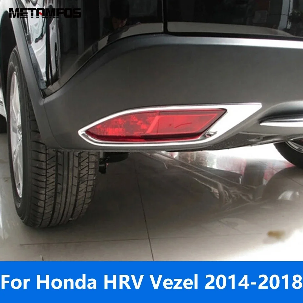 

Rear Bumper Fog Light Lamp Cover Trim For Honda HRV HR-V Vezel 2014-2016 2017 2018 Chrome Foglamp Protector Exterior Accessories