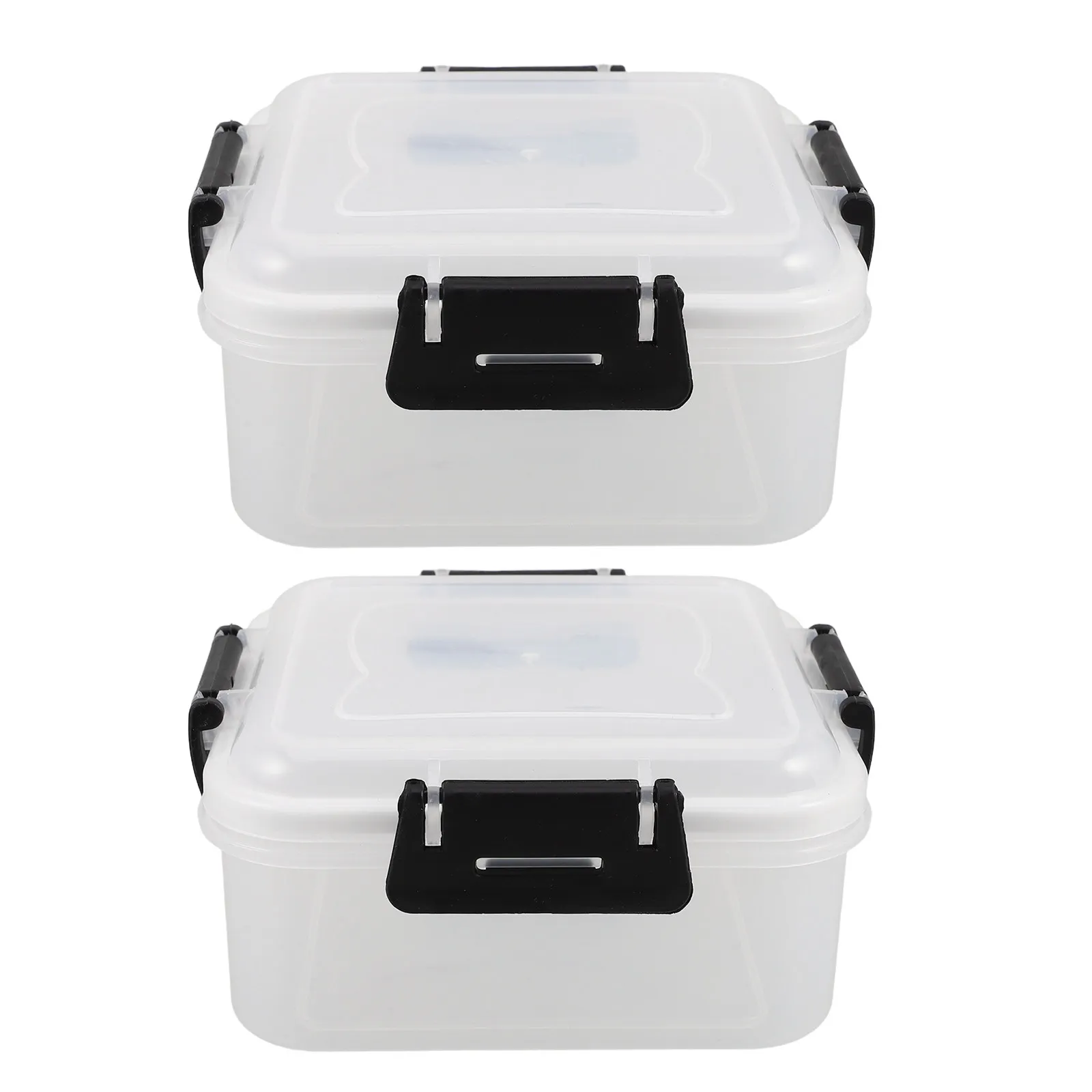 

2 Pcs Airtight Plastic Containers With Lid Transparent Storage For Sandwiches Lunch Boxes Meal Prep And Leftover Organization