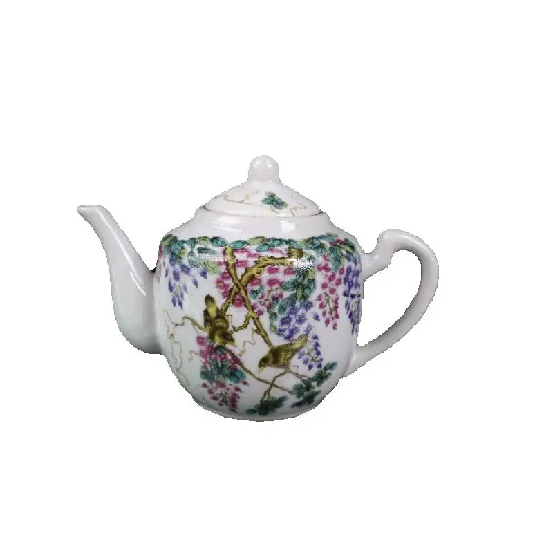 

Chinese Ancient Porcelain Teapot Pink Pink Purple Qi Comes from the East Pattern Pot Traditional Tea Pot for Brewing Tea