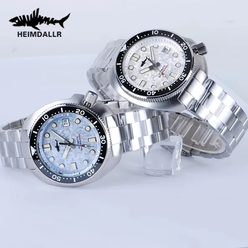 Heimdallr Vintage Automatic Watch Sapphire Glass NH35 Mechanical Wristwatches 30ATM Water Resistant C3 Luminous Dial Rubber Band