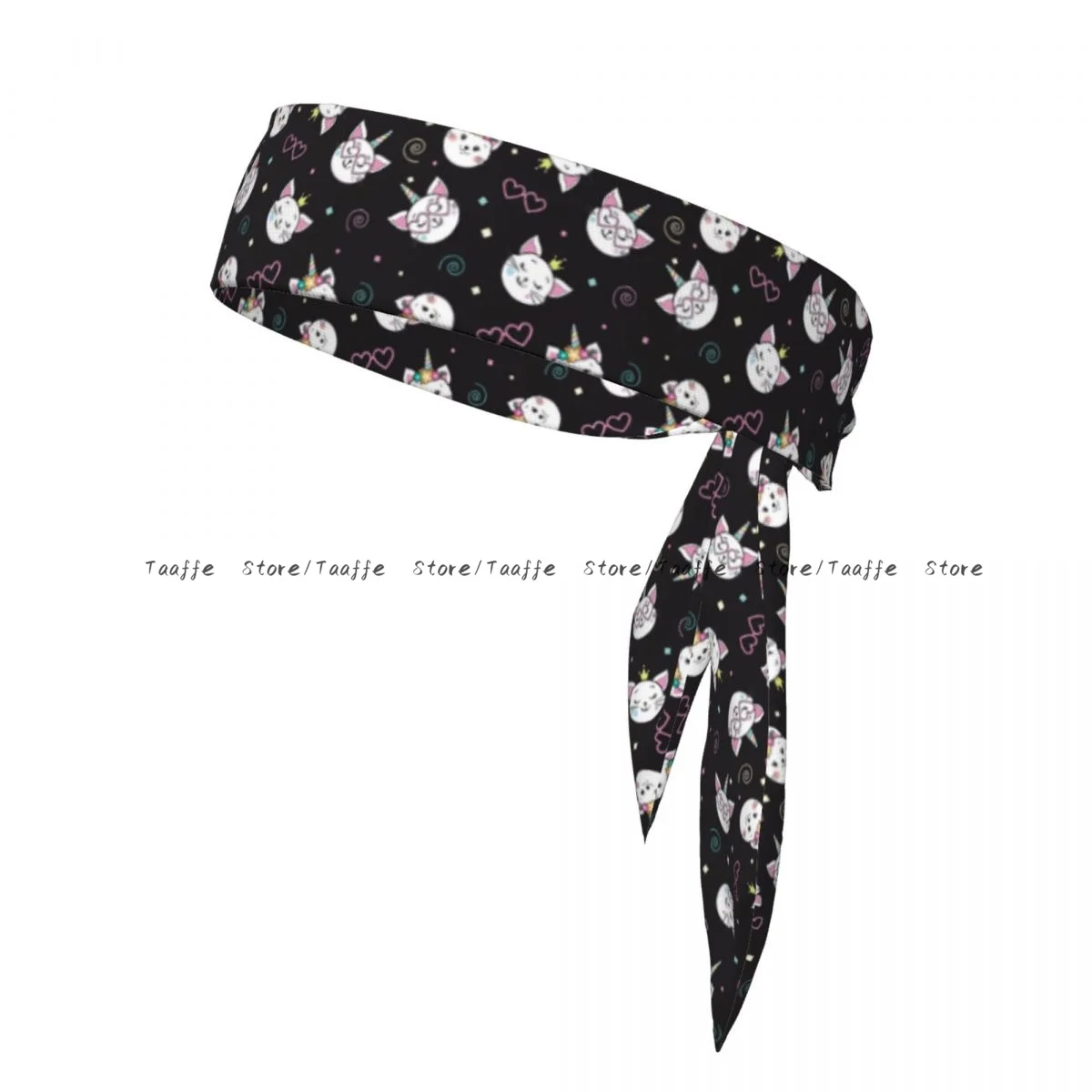 

Cute Funny Cat Unicorn Bandanas Hairband Head Tie Sports Headband for Running Tennis Karate Athletics Brief Style