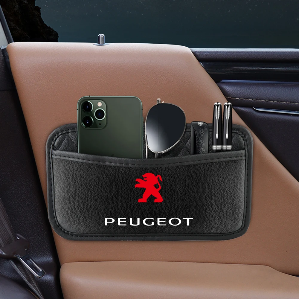 Car Storage Pocket Mobile Phone Sunglasses Pen Stowing Tidying Bag For Peugeot 206 307 308 3008 208 SW 407 508 2008 107 106 205