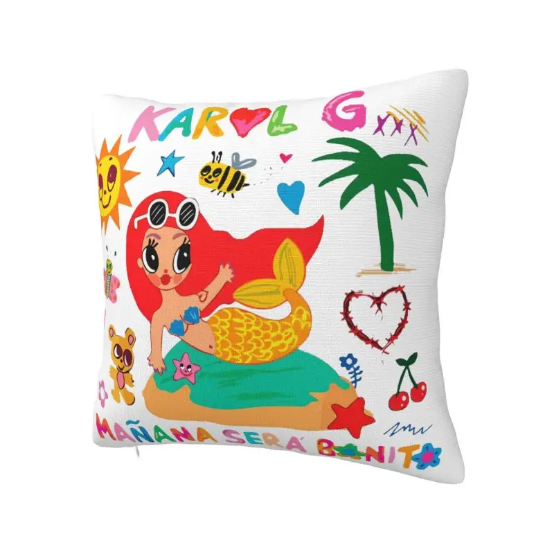 Reggaeton Music Karol G Manana Sera Bonito Throw Pillow Case Bedroom Cushions Cover For Sofa Chair Square Polyester Pillowcase
