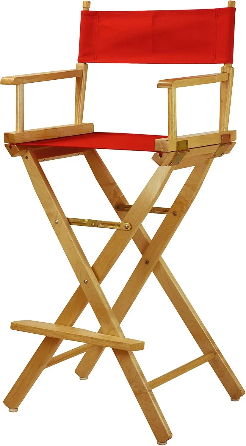 

Director'S Chair ,Natural Frame/Red Canvas,30"" - Bar Height