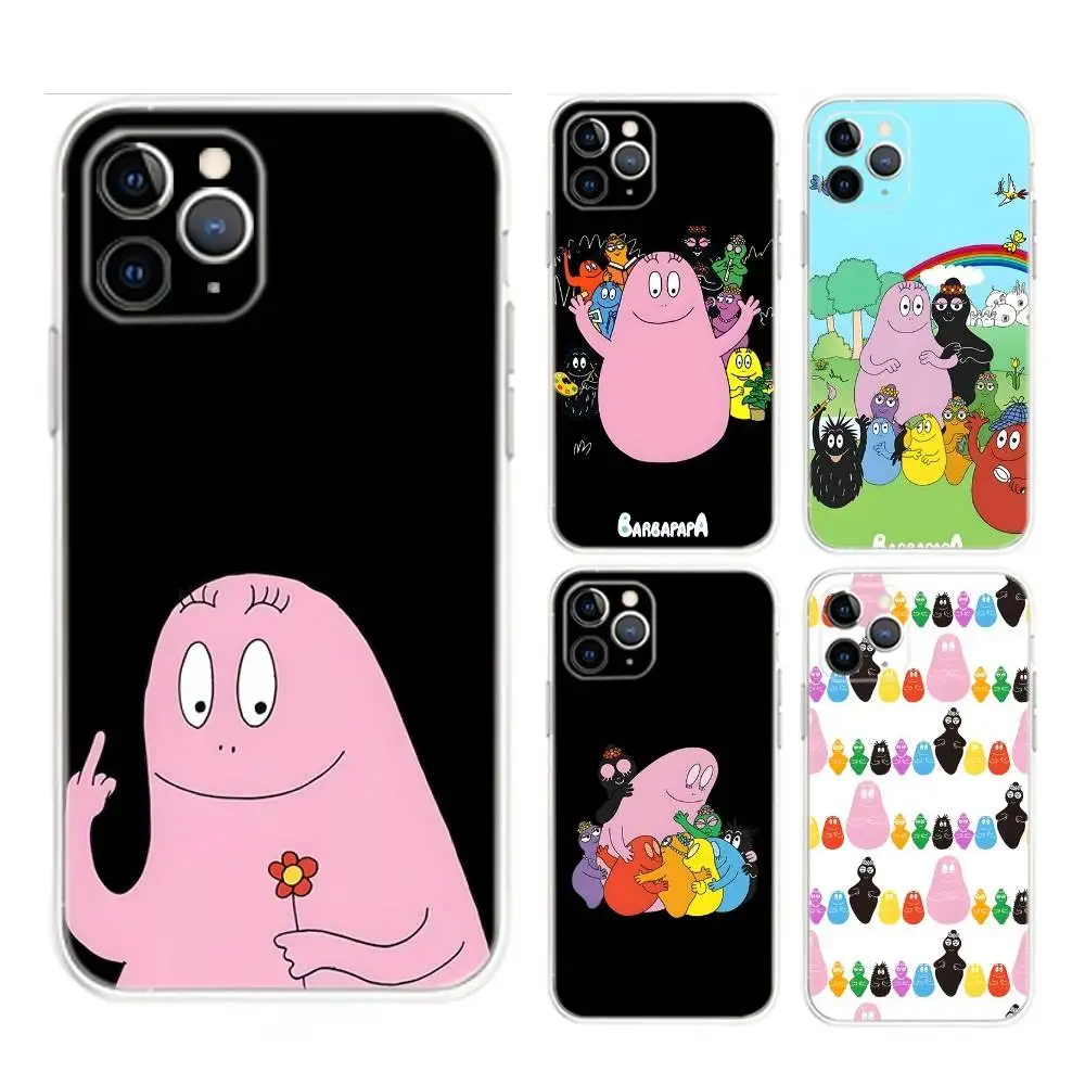 

Cartoon B-Barbapapa Phone Case For iPhone 17,16,15,14,13,12,Mini,11,Pro,Max,Plus,Air,X,XR,XS,8,SE,2020, Transparent Cover