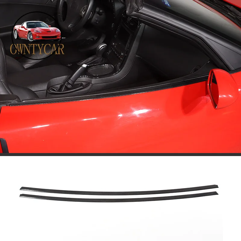 

Real Carbon Fiber For Chevrolet Corvette C6 2005-2013 Car Window Door Glass Seal Trim Door Trim Strip Car Accessories